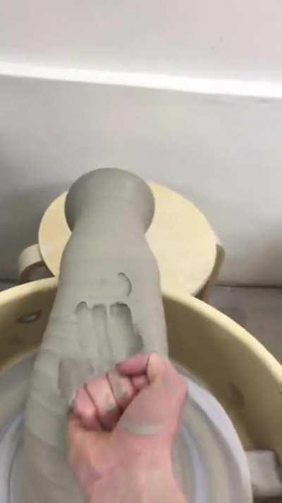 Punching soft ceramic vases