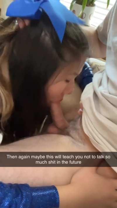 You lose a football bet and your girlfriend has to give your best friend a blowjob