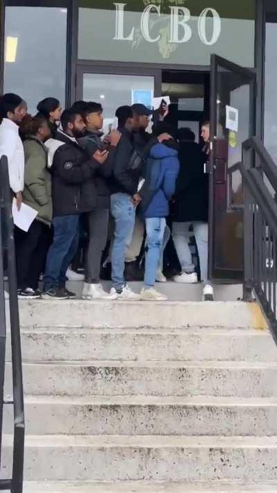 Crazy line up for jobs at LCBO in London, ON