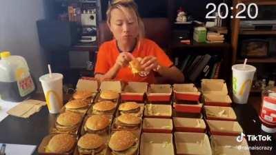 Girl easily eating over 20 Big Macs