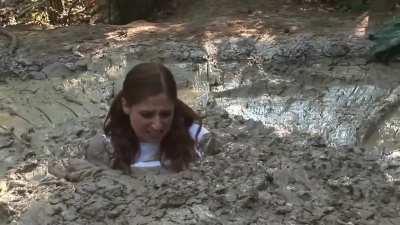 Paris Kennedy sinking in clay pit from Security Girl Part 2