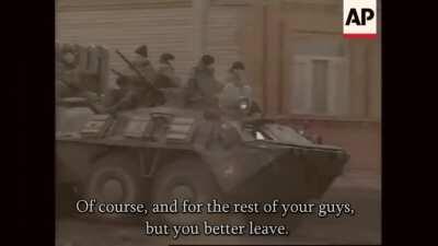 Footage from the battle for Grozny with chilling radio chatter between the 2 sides.