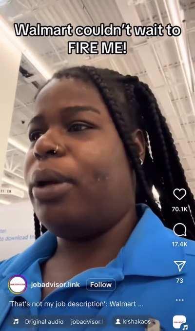 Thinking your too good to do specific jobs at Walmart while work at….Walmart 