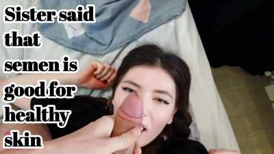 Cum on sister's face 