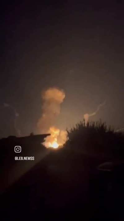 IDF airstrike destroyes a Hezbollah rocket storage, setting it ablaze, Lebanon, a few weeks ago 