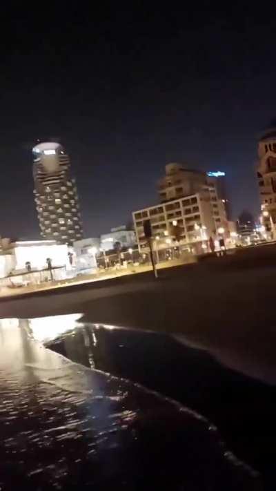 Footage captured from the sea shows moment when the Yemeni drone entered Tel Aviv from the sea and struck its target.