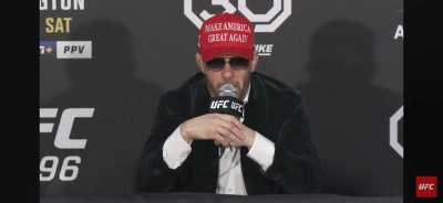 Colby doing some deluded, matrix level dodging of Shavkat at the post fight press conference