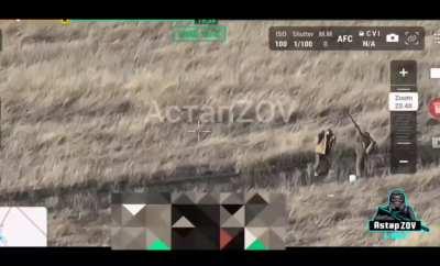 Ukrainian soldier attempt to shot down a russian drone with a shotgun (posted 02.02.2024)