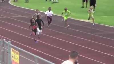 Seven-year old Rudolph “Blaze” Ingram from Tampa Bay, run...