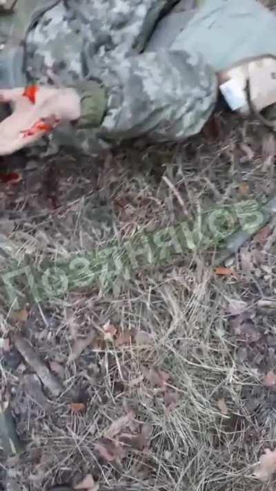 Possible war crime. Russians captured a Ukrainian soldier, the video ends with the words 