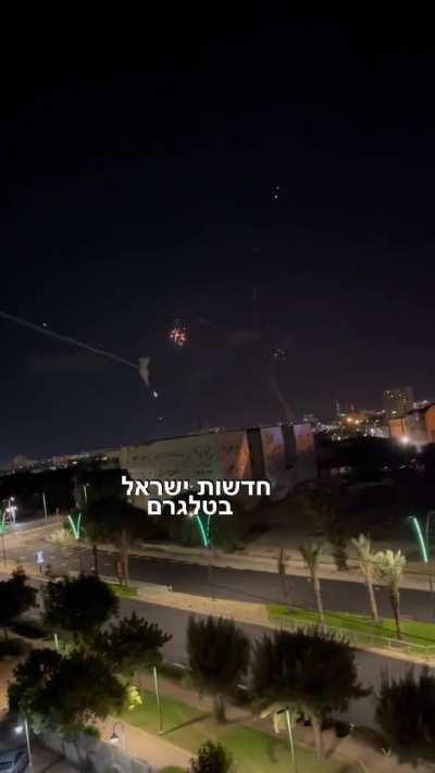 amazing angle of iron dome intercepting hamas rockets launched to ashkelon today