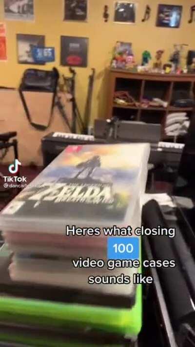 Closing 100 video game cases at once