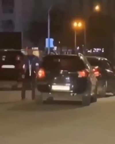 WCGW trying to stop a car with your hand.