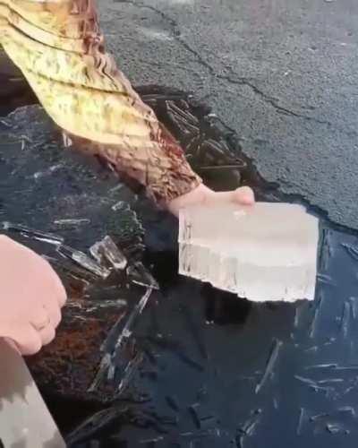 Removing ice from water