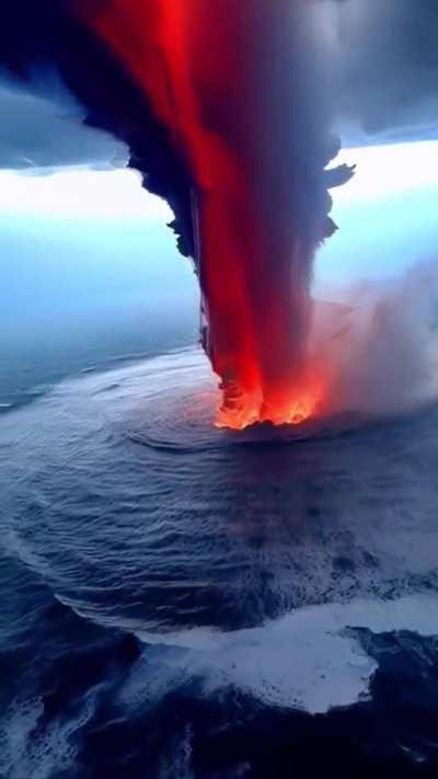 Volcano in the ocean. Credit: Satisfying Videos