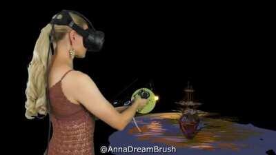 This artist makes paintings in VR