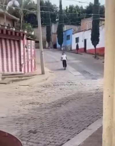 WCGW if I sit in front of a bike coming downhill