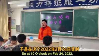 Chinese elementary school kids brainwashed by communists explaining situation in Ukraine.