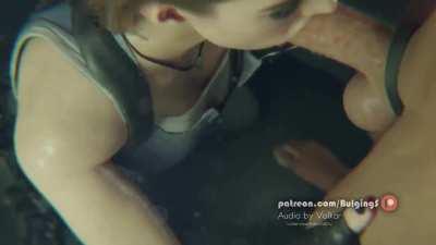 Jill Valentine Deepthroat with audio (Bulging Senpai/Volkor) [Resident Evil]