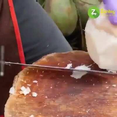 Precision Coconut Cutting Skills