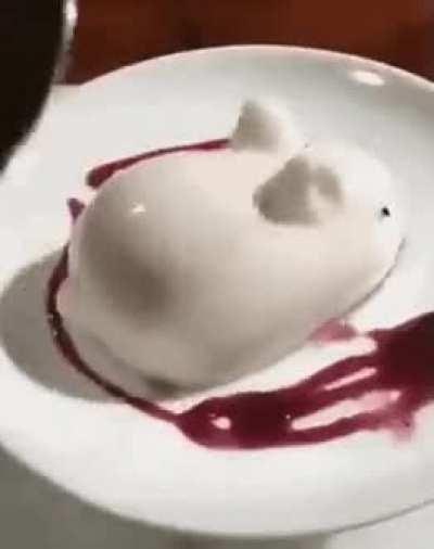 This jiggly rabbit-shaped pudding