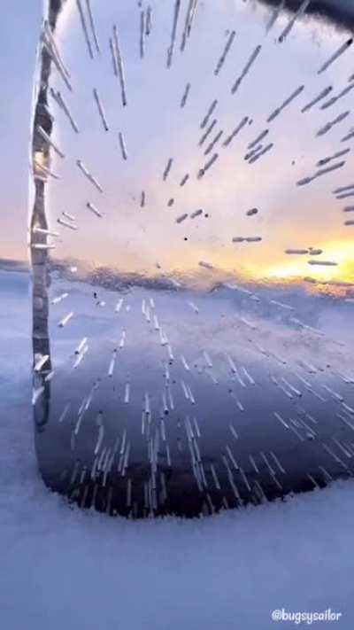 these clear blocks of ice on the shores of Lake Superior