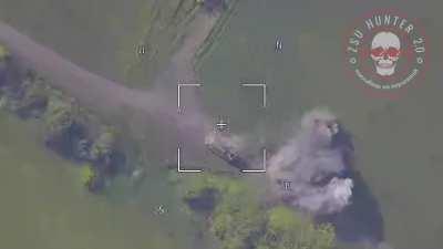 A Russian Lancet attacks a Ukranian BUK SAM system but misses it completely