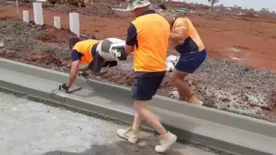 Pouring and finishing curb a little differently