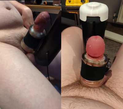 (26) Redditor milking my cock using remote controlled fleshlight while watching - who wants a go next? 😈🇬🇧