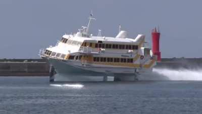 Jetfoil landing in Tanegashima, Japan