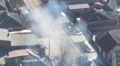 Ukrainian Drone Watching Russian tanks under attack unknown date.