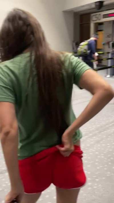 Showing off my ass at the airport