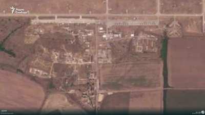 Before and after satellite images of the Millerovo Russian military air base