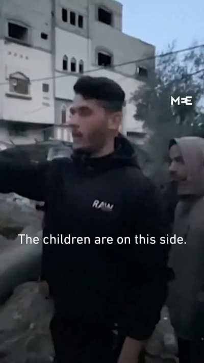 A little Palestinian girl Maria buried under the rubble of her home in Gaza bombed by the genocide perpetrating occupation forces being saved by Palestinian first responders