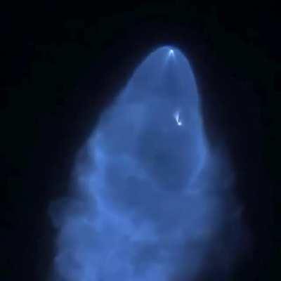 Falcon 9 rocket creating a twilight phenomenon in the nightsky.