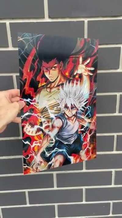 My Gon &amp;amp; Killua 3D Lenticular Fan Artwork I made!