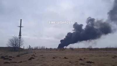 Archive 2022. A Ukrainian MiG-29 takes off from the runway in Mykolaiv, a few seconds before the shelling. at the start of the invasion.