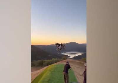 Landing with a wheelie after a perfect backflip