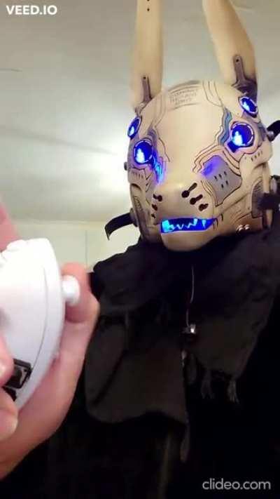 Since people wanna upload my Anubot videos without credit saying &quot;EyE trACkIng&quot; heres the video of the emote demo with the controller showing. Mask base by Miss Monster, paint and electronics by me