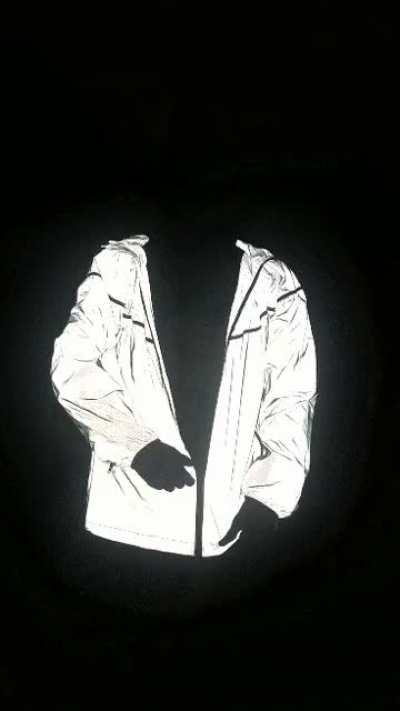 This ultra reflective jacket, I can imagine this is a paparazzi's worst nightmare.