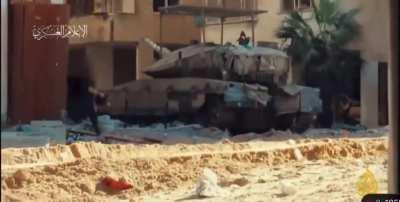 Invading Israeli tank gets blown up at close range with bomb 