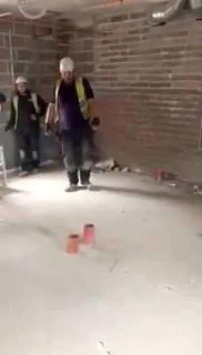 Construction Workers Prank Their Coworker