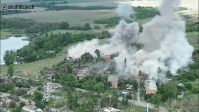 Hits with high-precision air bombs on the places of deployment of Russian soldiers in the village of Hlyboke, Kharkiv region