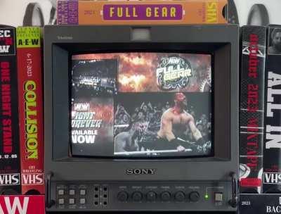 [AEW Full Gear 2023 Spoilers] Texas Death Match: &quot;Hangman&quot; Adam Page vs Swerve Strickland Highlights (Recorded to VHS in 4:3 and Displayed on a CRT TV)