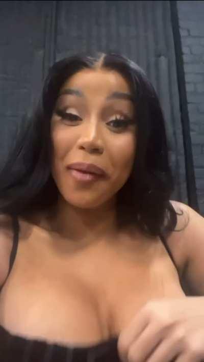 Cardi B (Almost) Nip Slip