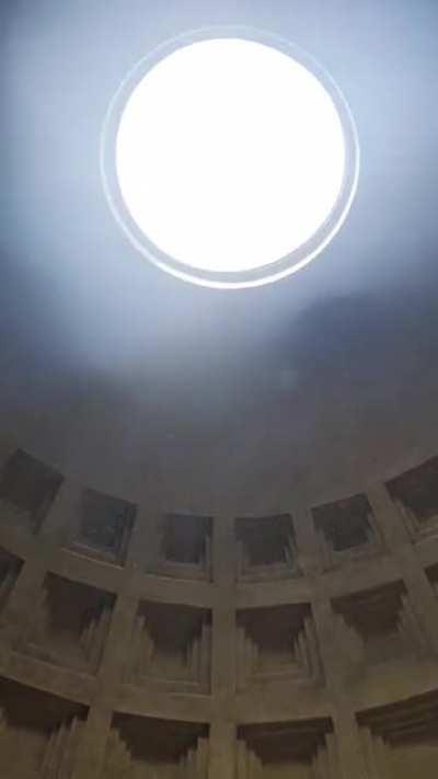 Inside the Pantheon when it rains.