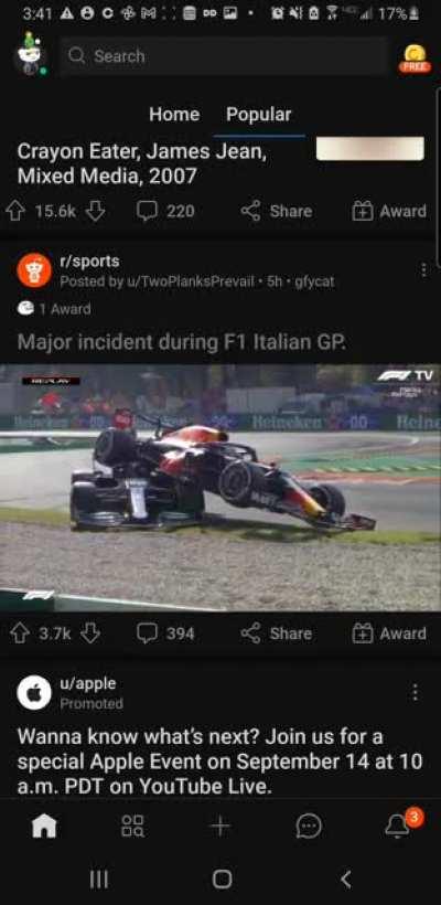 Reddit bug overlayed audio from deer rescue over the F1 crash