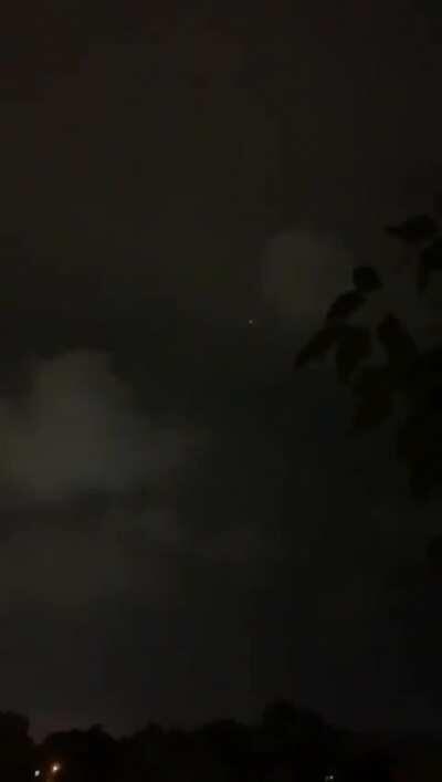 Iron Dome intercepting multiple rockets over Central Israel a short while ago