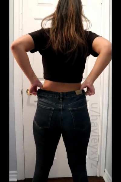 Squeezing into my jeans (oc gif)