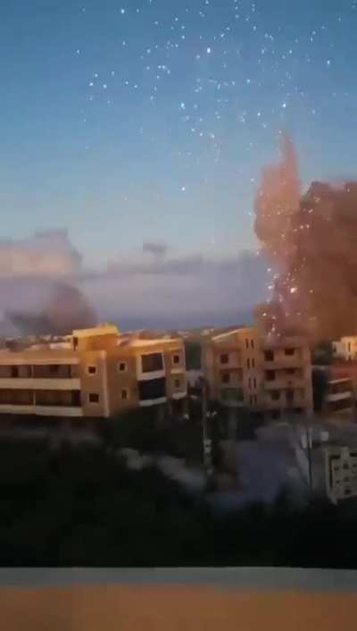 Hezbollah missile launchers being struck by Israel in Lebanon